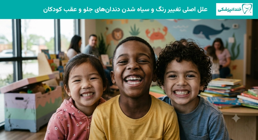 علت سیاه شدن دندانهای شیری کودکان