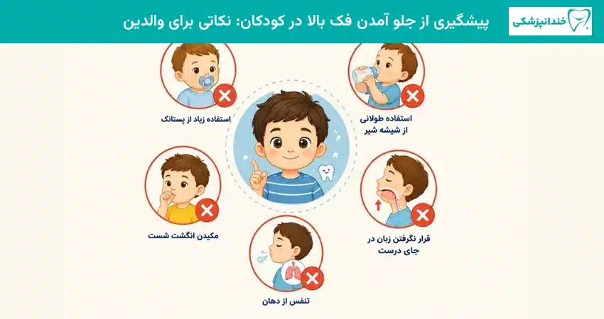 پیشگیری از جلو آمدن فک بالا در کودکان