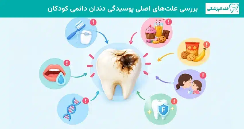 بررسی علت های اصلی پوسیدگی دندان دائمی کودکان